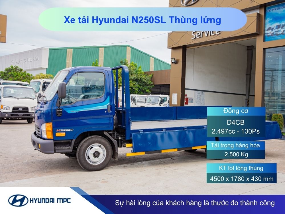 Giá xe tải Hyundai Mighty N250SL thùng lửng 2T - 2.5T